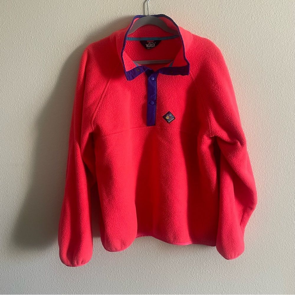 Neon pink wool rich fleece medium / large